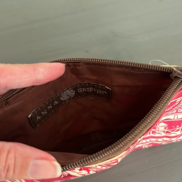 Anna Griffin pink toile cosmetic bag new - Picture 2 of 2